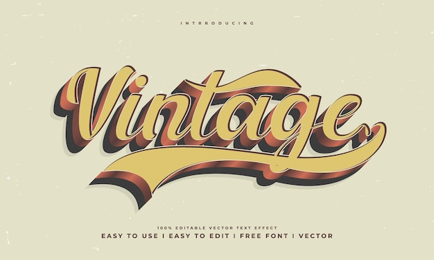 Vintage retro editable text effect alphabet font typography typeface