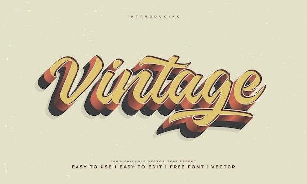 Vintage retro editable text effect alphabet font typography typeface