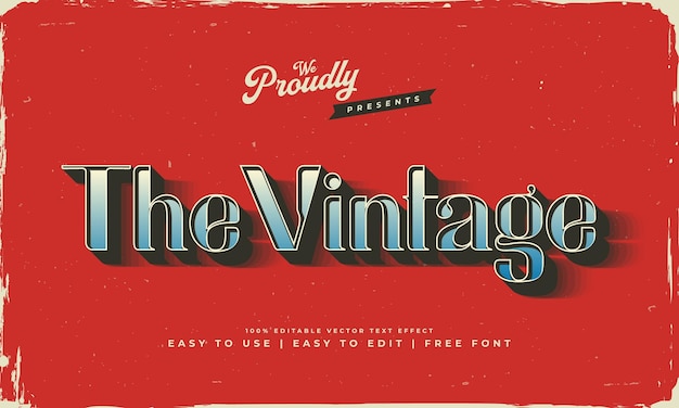 vintage retro editable text effect alphabet font typography typeface