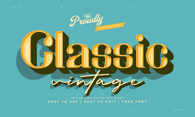 Premium Vector | Vintage retro editable text effect alphabet font ...