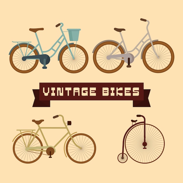 Vintage retro fietscollectie