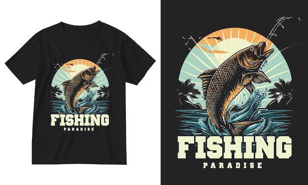 빈티지 복고풍 물고기 어부 타이포그래피 낚시 tshirt 디자인 벡터 illustrationcatch river water