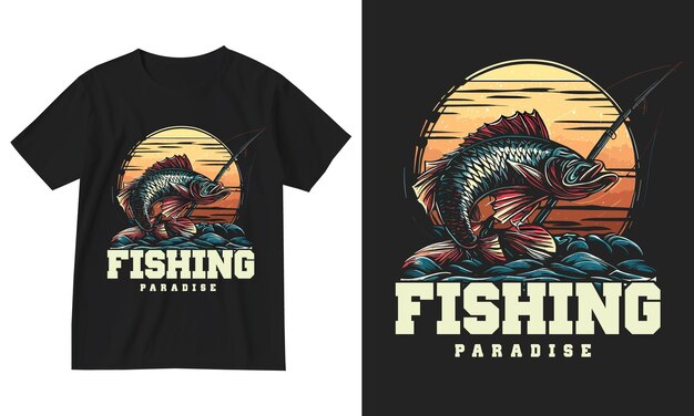 Vintage retrò pesce pescatore tipografia pesca tshirt design illustrazione vettoriale catturare l'acqua del fiume
