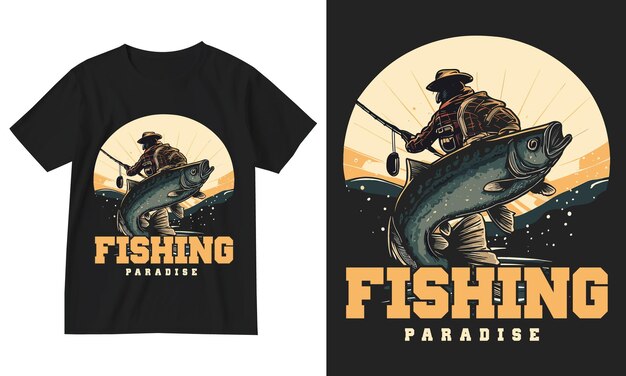 Vintage retro fish fisherman typography fishing tshirt design vector illustrationcatch river water