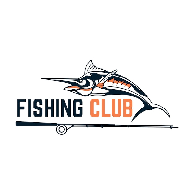 Vintage retro fishing logo template