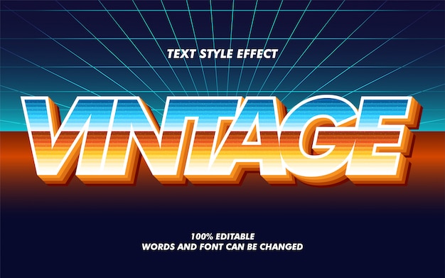 Vintage retro gradiënt vet tekststijleffect