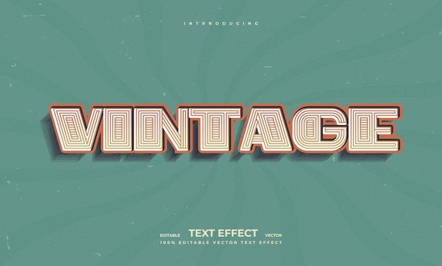 Vector vintage retro grunge texture style editable colorful vector text effect alphabet font typography