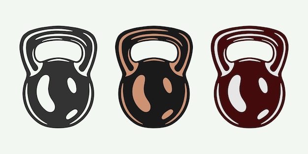 Vintage retro gym fittness equipment old kettlebells can be used for logo emblem badge design or for clothes design patch apparel monochrome graphic art vector illustrationxa