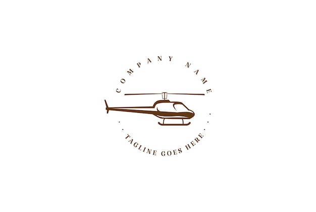 Vintage Retro Helicopter Badge Stamp for Army Military or Rescue Logo Design