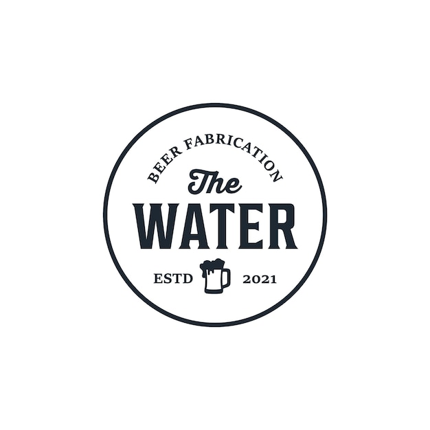 Vintage retro hipster water bier fabricage logo ontwerp inspiratie