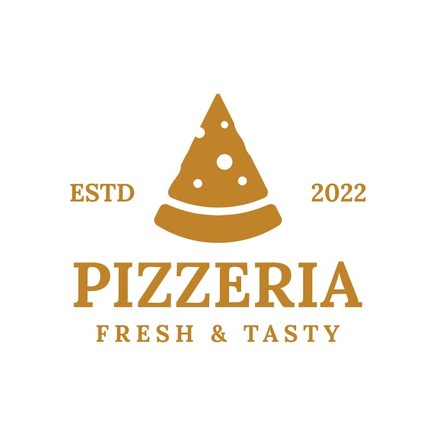 Vintage retro italian pizza pizzeria logo design