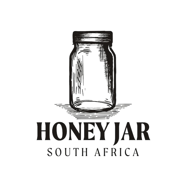 Vintage retro jar honey logo design
