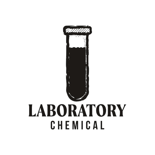 Vintage retro laboratoriumfles logo-ontwerp