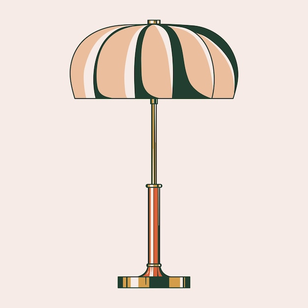 Vintage retro lamp illustration icon design vector print