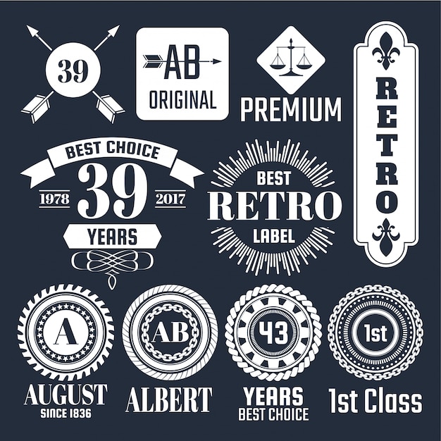 Vettore logo retrò vintage per banner