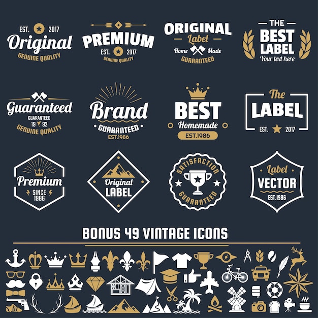 Вектор vintage retro logo для баннера