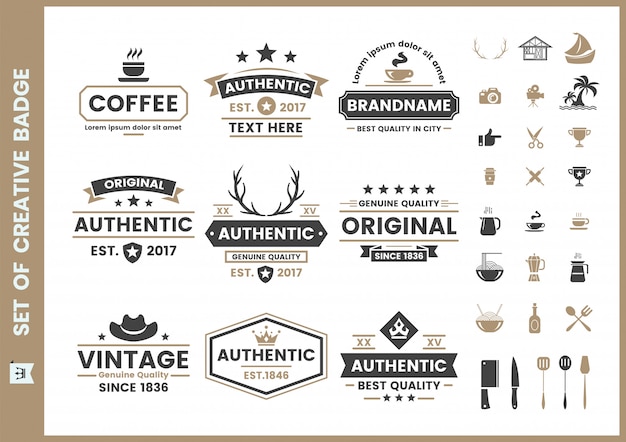 Vintage Retro logo set