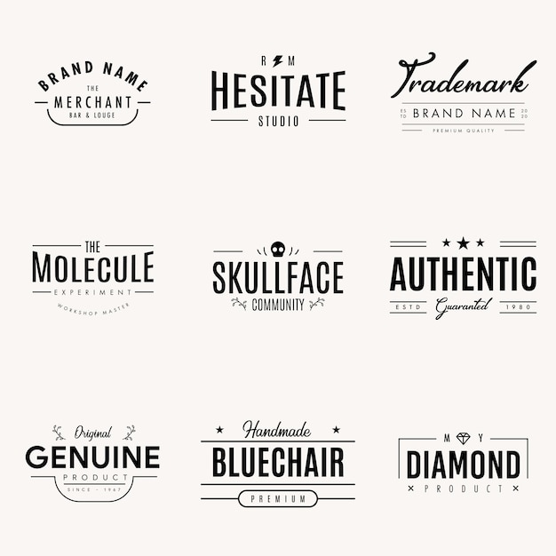 Vintage retro logo type sjabloon