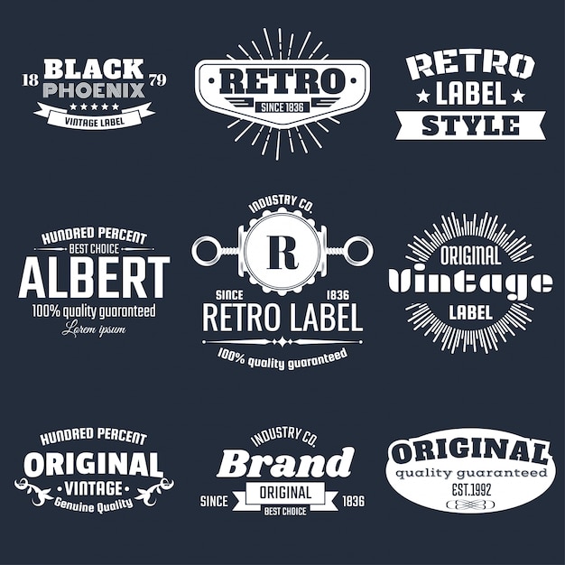 Vector vintage retro-logo voor banner