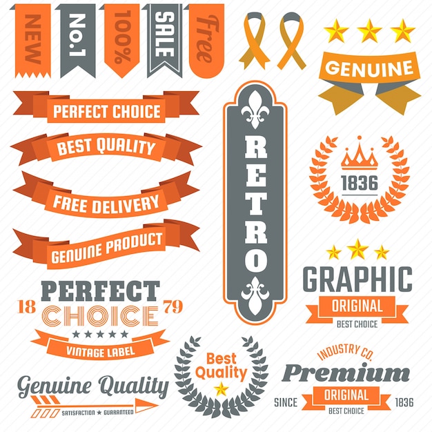 Vector vintage retro-logo voor banner