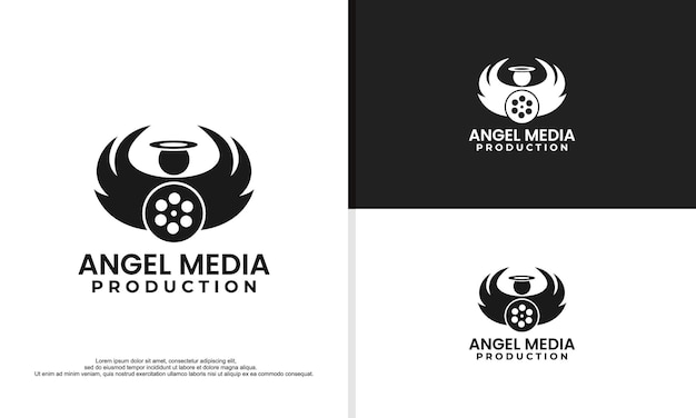 Vintage Retro-logostijl voor Cinema Angel Studio-productielogo