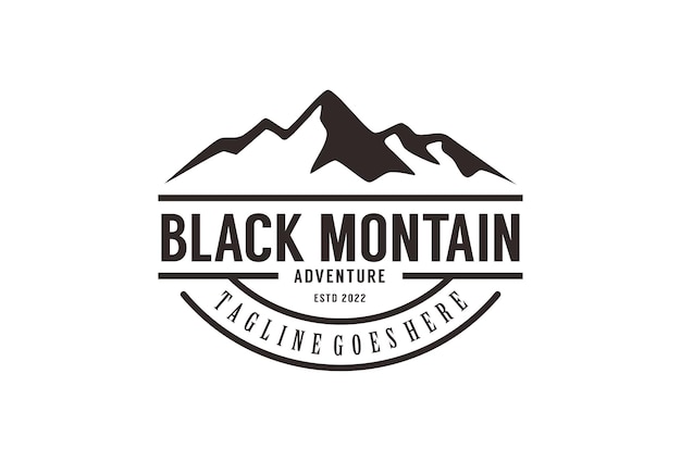 Vintage retro Mountain logo emblem Adventure retro vector illustration