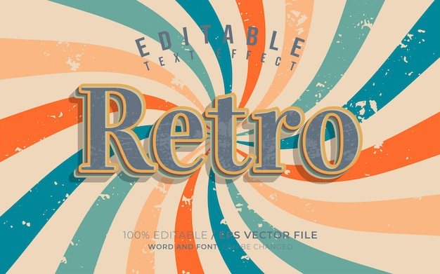 Vector vintage retro old style editable text effect