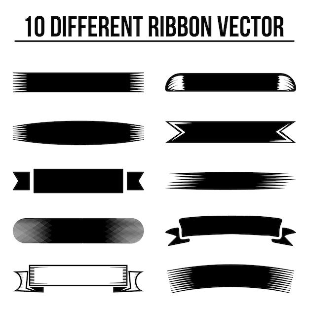 Vector vintage retro ribbon vector design brush ribbon banner
