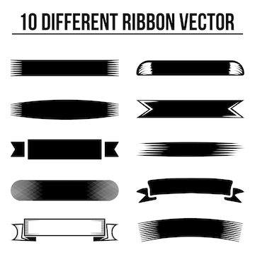 black ribbon banner png