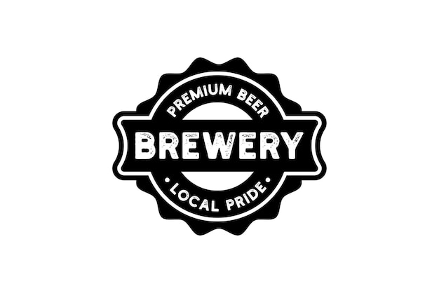 vintage retro rustic beer brewery emblem logo design