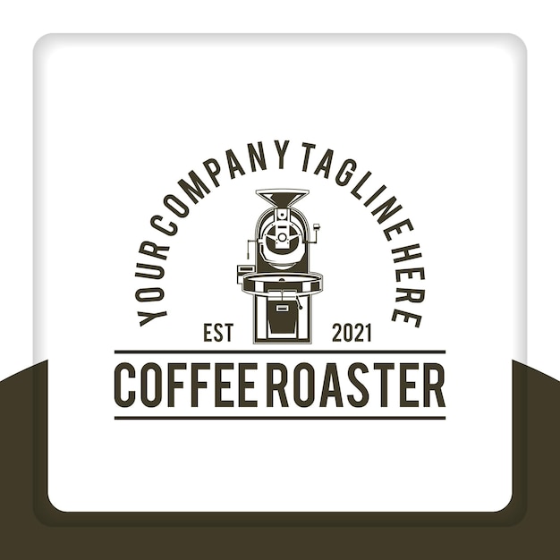 Vector vintage retro rustic coffee roaster machine electric badge logo design vector for restaurant