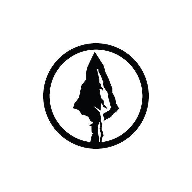 Vintage Retro Rustic Native Arrowhead Spear for Arrow Hunting Hipster Logo Design