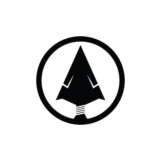 Vintage Retro Rustic Native Arrowhead Spear for Arrow Hunting Hipster Logo Design