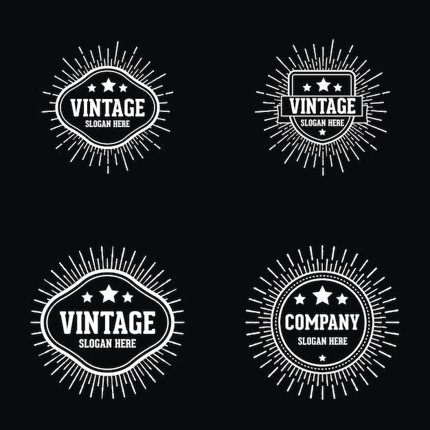 vintage retro sunburst logo