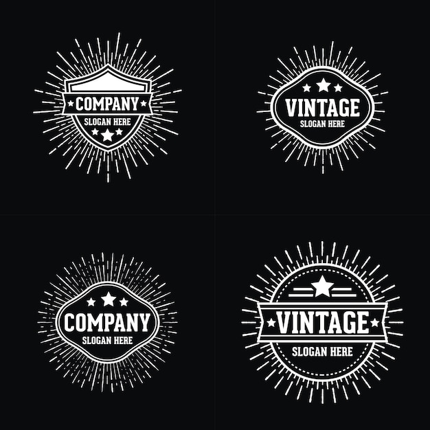 vintage retro sunburst logo