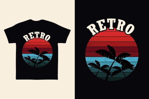 Vintage, Retro T-shirt Design, Vector, zwarte achtergrond. Retro, vintage T-shirtontwerp.