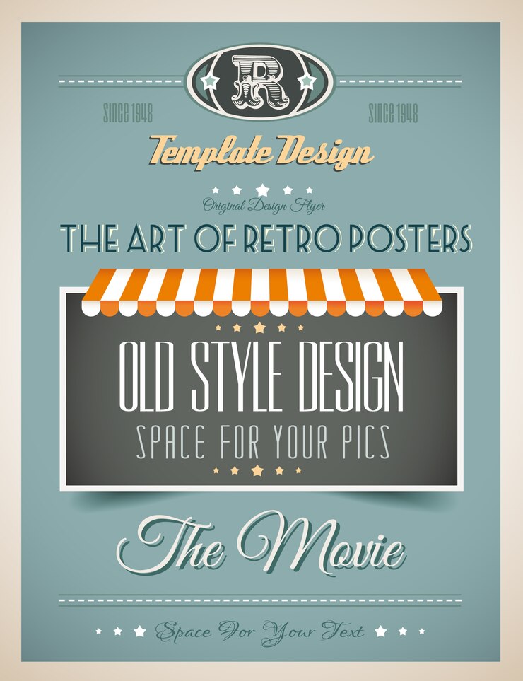 Vector vintage retro  template for a lot of purposes