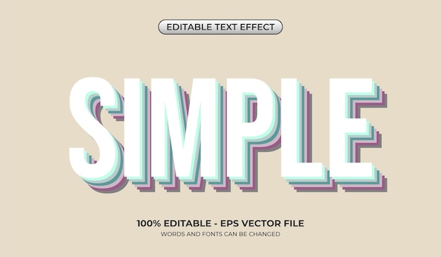 Vintage retro text effect Editable classic text effect Simple and minimalist style