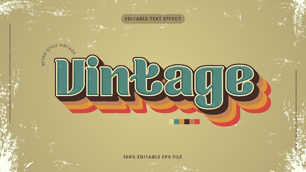 Vector vintage or retro text effect editable