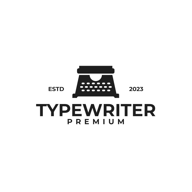 Vintage Retro Typewriter Logo Design Concept Vector Illustration Symbol Icon