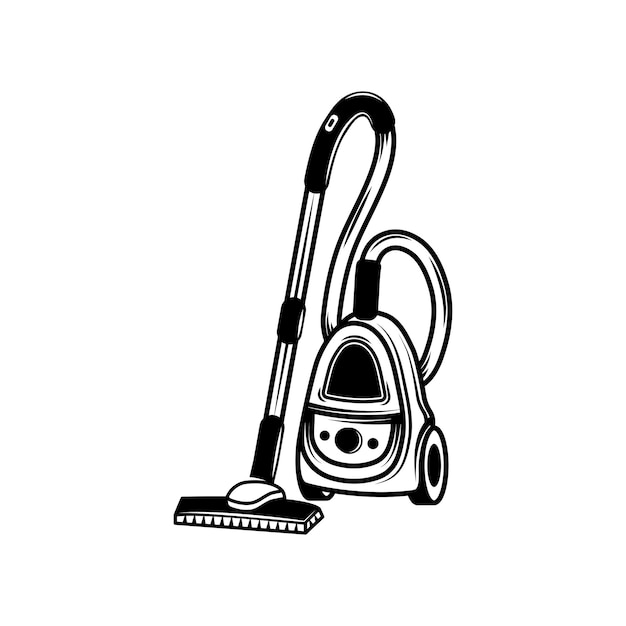Vintage retro vacuum cleaner Can be used like emblem logo badge label mark poster or print