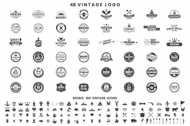 Vintage Retro Vector badges