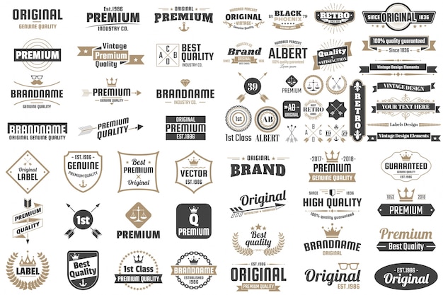 Вектор vintage retro vector logo для баннера