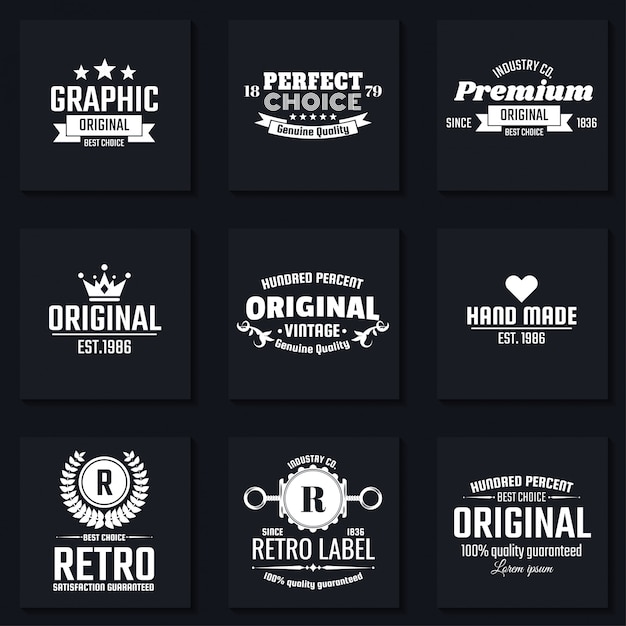 Вектор vintage retro vector logo для баннера