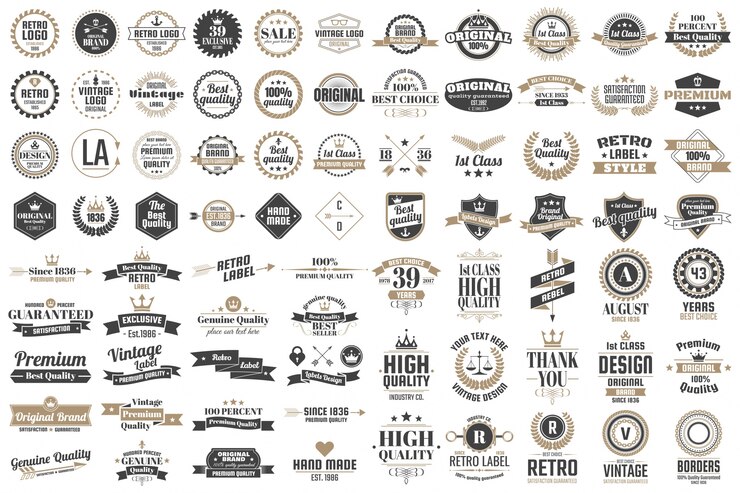 Vector vintage retro vector logo voor banner, poster, flyer