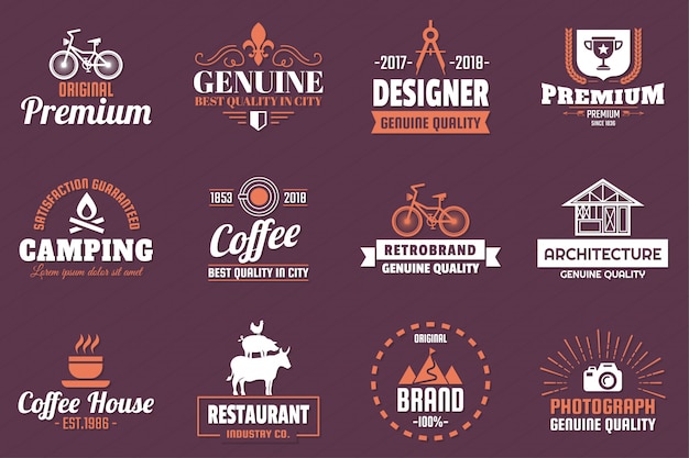 Vintage retro vector logo voor banner