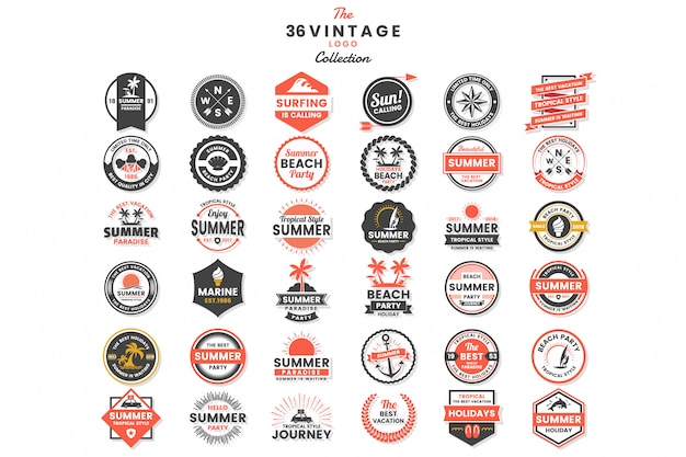 Vector vintage retro vector logos set