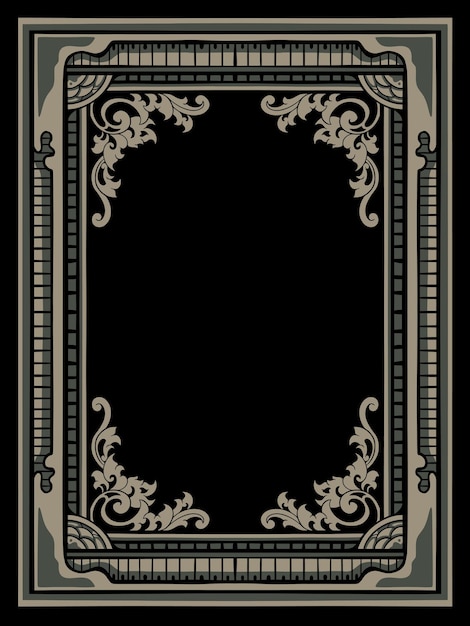 vintage retro vintage unique frame engraving design for ornaments and photo frames