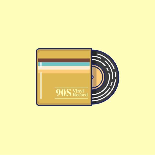 Vintage Retro Vinyl Music Player Design Vector