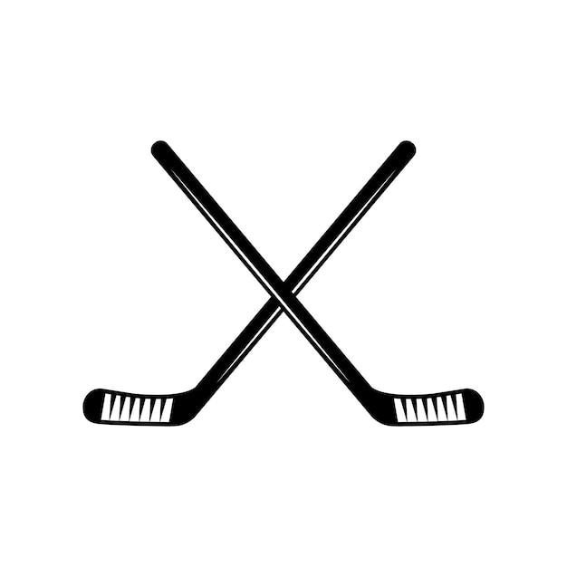 Bastone da hockey vintage retrò per sport invernali può essere utilizzato come il marchio dell'etichetta del distintivo del logo dell'emblema